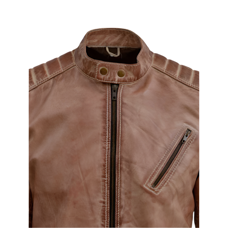 Men's Distressed Leather Waxed Jacket – Trendy & Stylish