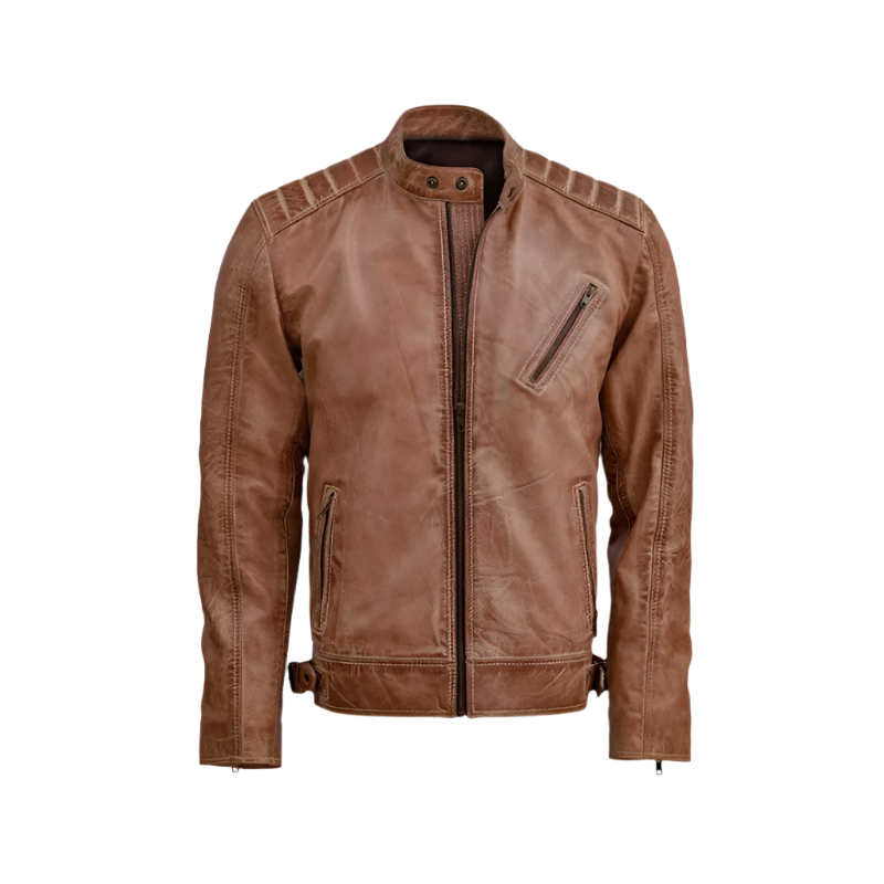 Men's Distressed Leather Waxed Jacket – Trendy & Stylish