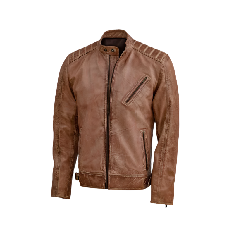 Men's Distressed Leather Waxed Jacket – Trendy & Stylish