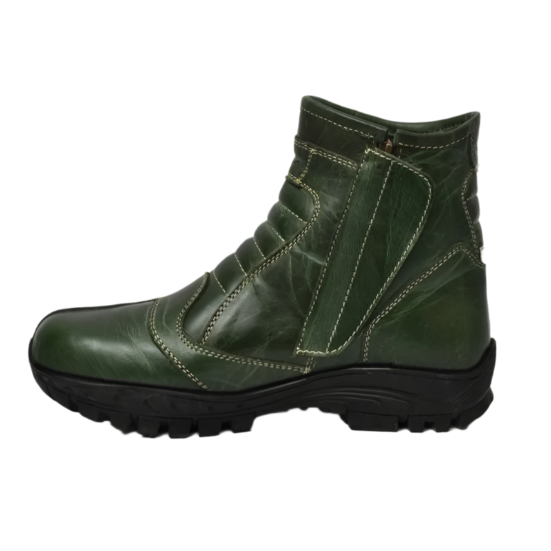 Heavy-Duty Biker Boots with Durable Rubber Sole