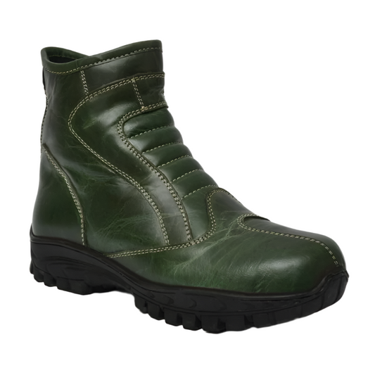 Heavy-Duty Biker Boots with Durable Rubber Sole