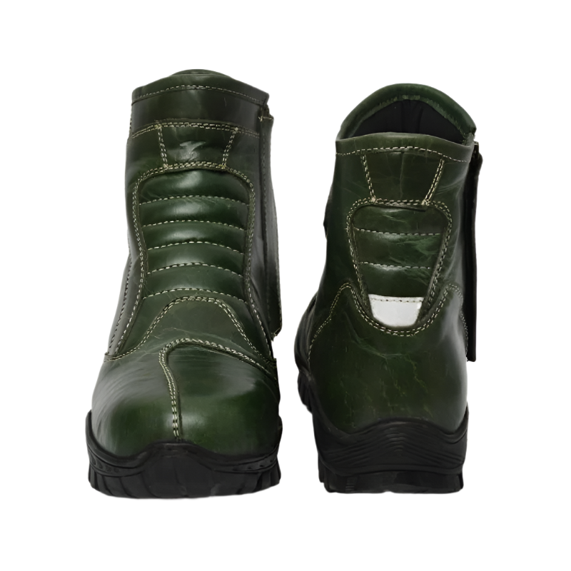 Heavy-Duty Biker Boots with Durable Rubber Sole